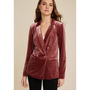 Velvet Blazer with Buttons